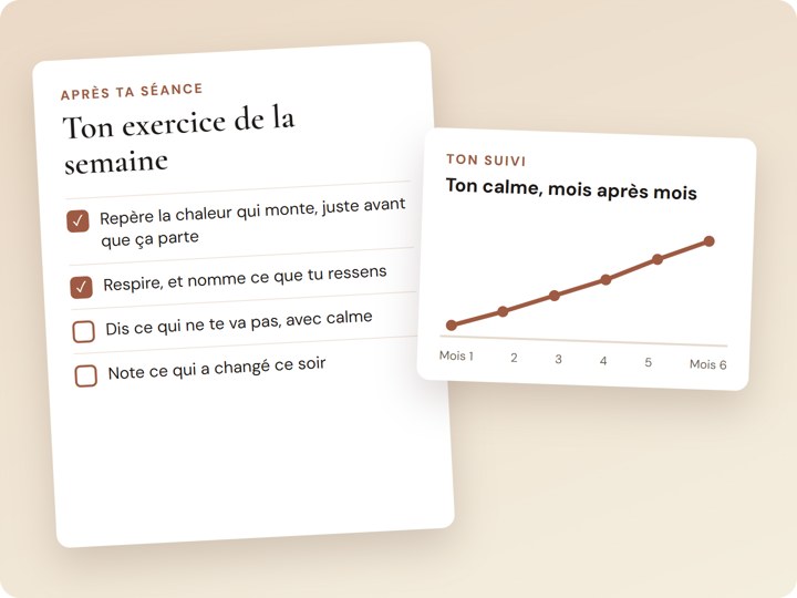 Une fiche d'exercice et le suivi du mois